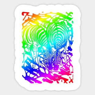 Rainbow Zebras Sticker